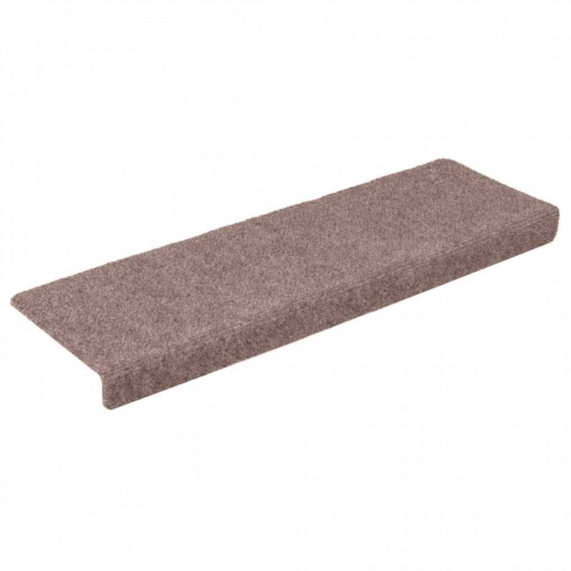 Maty na schody samoprzylepne 20 szt. 65x21x4 cm jasnobrązowe, prostokątne krawędzie