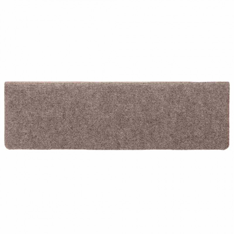 Maty na schody samoprzylepne 20 szt. 65x21x4 cm jasnobrązowe, prostokątne krawędzie