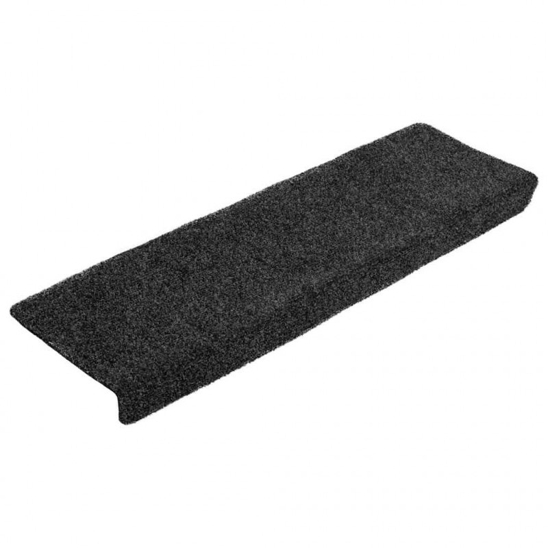 Maty na schody samoprzylepne 20 szt. 65x21x4 cm ciemnoszare, prostokątne krawędzie