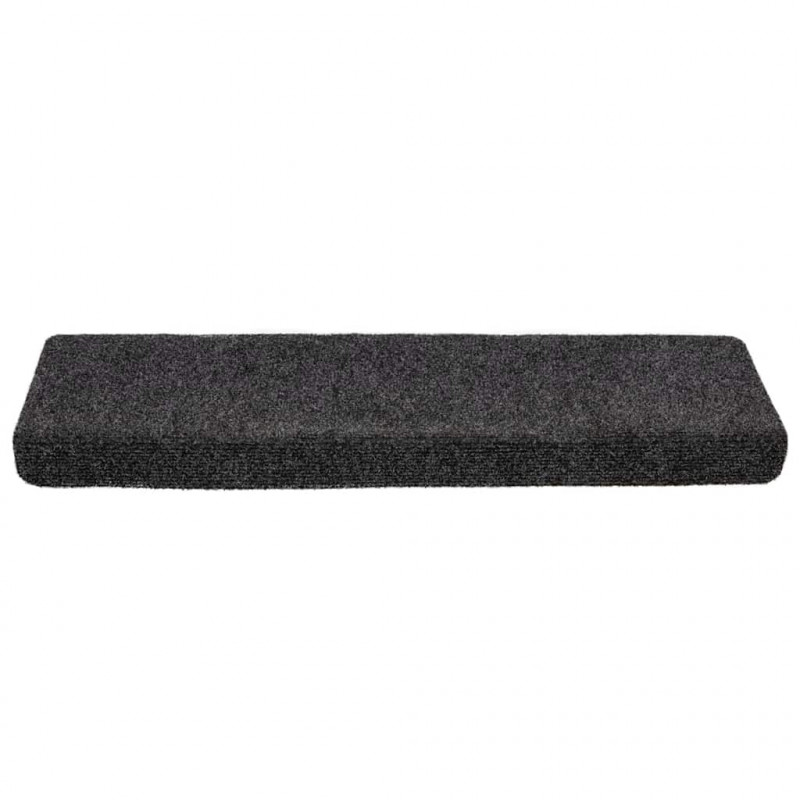 Maty na schody samoprzylepne 20 szt. 65x21x4 cm ciemnoszare, prostokątne krawędzie