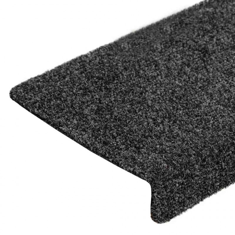 Maty na schody samoprzylepne 20 szt. 65x21x4 cm ciemnoszare, prostokątne krawędzie