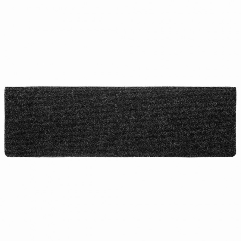 Maty na schody samoprzylepne 20 szt. 65x21x4 cm, czarne, prostokątne, z krawędzią