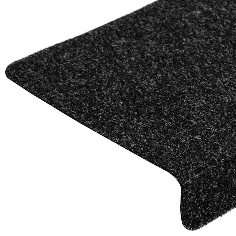 Maty na schody samoprzylepne 20 szt. 65x21x4 cm, czarne, prostokątne, z krawędzią