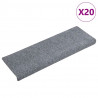 Maty na schody samoprzylepne 20 szt. 65x21x4 cm Jasnoszary prostokątny brzeg