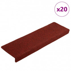 Maty na schody samoprzylepne 20 szt. 65x21x4 cm Bordowe, prostokątne, czerwone