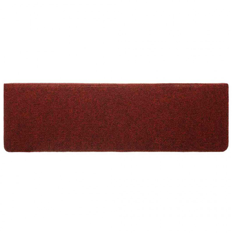 Maty na schody samoprzylepne 20 szt. 65x21x4 cm Bordowe, prostokątne, czerwone