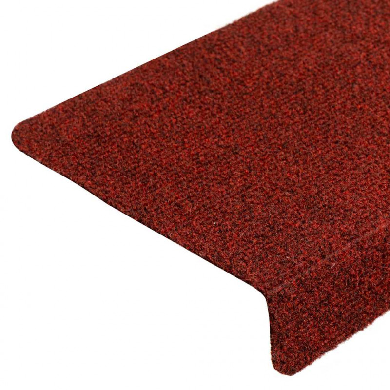 Maty na schody samoprzylepne 20 szt. 65x21x4 cm Bordowe, prostokątne, czerwone