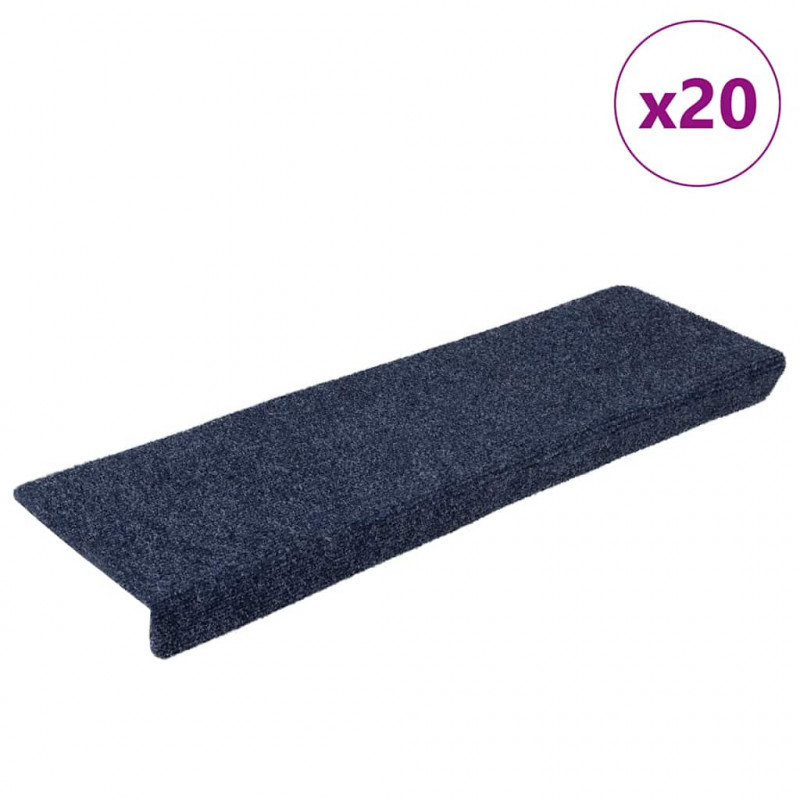 Maty na schody samoprzylepne 20 szt. 65x21x4 cm Antracytowe prostokątne krawędzie