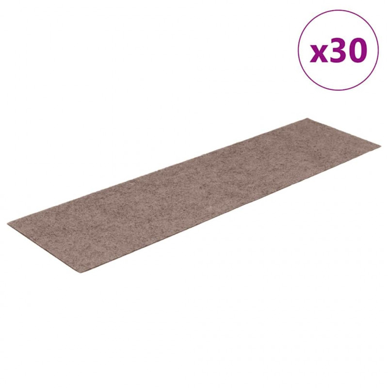 Maty na schody samoprzylepne 30 szt. 76x20 cm Jasnobrązowe prostokątne