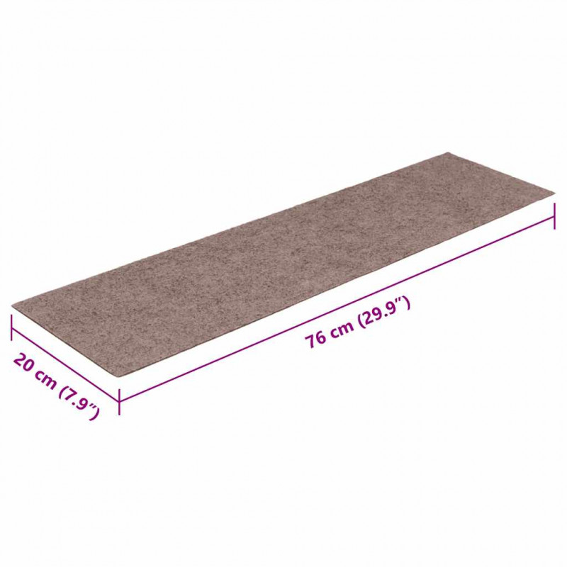 Maty na schody samoprzylepne 30 szt. 76x20 cm Jasnobrązowe prostokątne