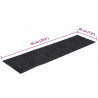 Maty na schody samoprzylepne 30 szt. 76x20 cm ciemnoszare prostokątne