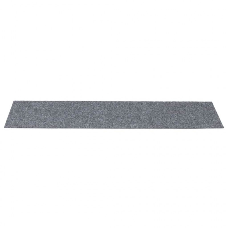 Maty na schody samoprzylepne 30 szt. 76x20 cm Jasnoszary prostokątny