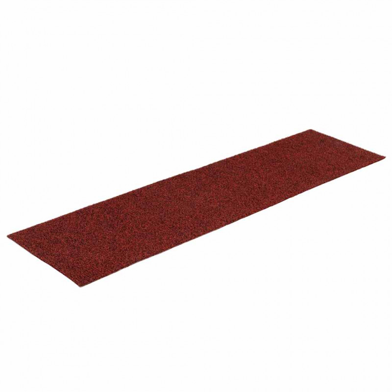 Maty na schody samoprzylepne 30 szt. 76x20 cm Bordowo-czerwone prostokątne