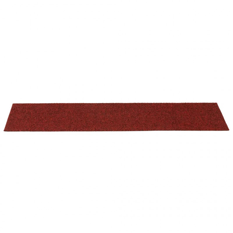 Maty na schody samoprzylepne 30 szt. 76x20 cm Bordowo-czerwone prostokątne
