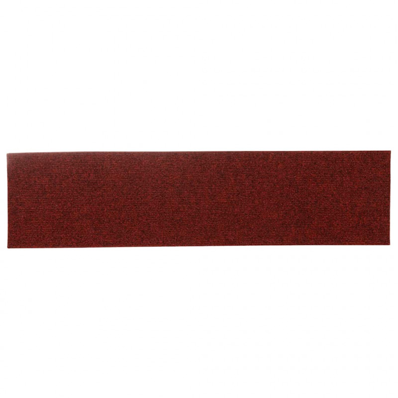 Maty na schody samoprzylepne 30 szt. 76x20 cm Bordowo-czerwone prostokątne