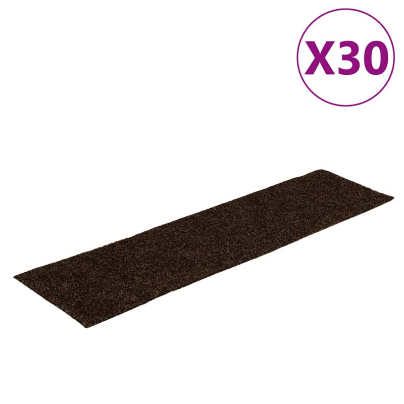 Maty na schody samoprzylepne 30 szt. 76x20 cm Brązowe prostokątne