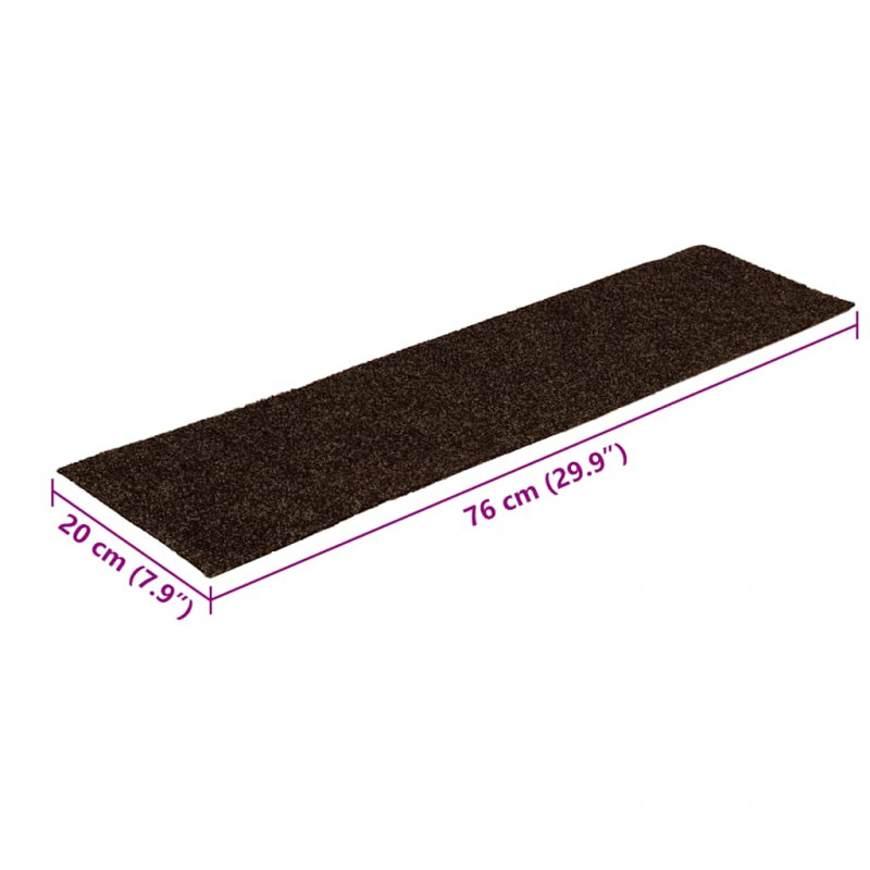 Maty na schody samoprzylepne 30 szt. 76x20 cm Brązowe prostokątne