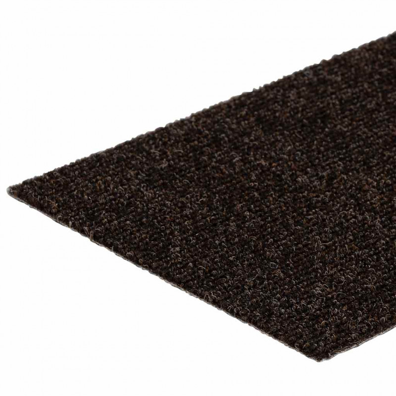 Maty na schody samoprzylepne 30 szt. 76x20 cm Ciemnobrązowe prostokątne