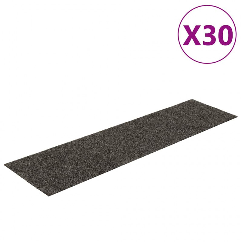 Maty na schody samoprzylepne 30 szt. 76x20 cm Antracytowe prostokątne