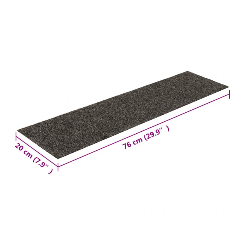 Maty na schody samoprzylepne 30 szt. 76x20 cm Antracytowe prostokątne