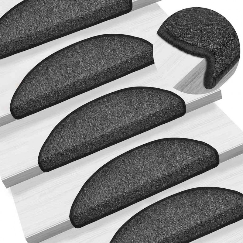Maty na schody 30 szt. 56x17x3 cm Antracyt Półokrągłe