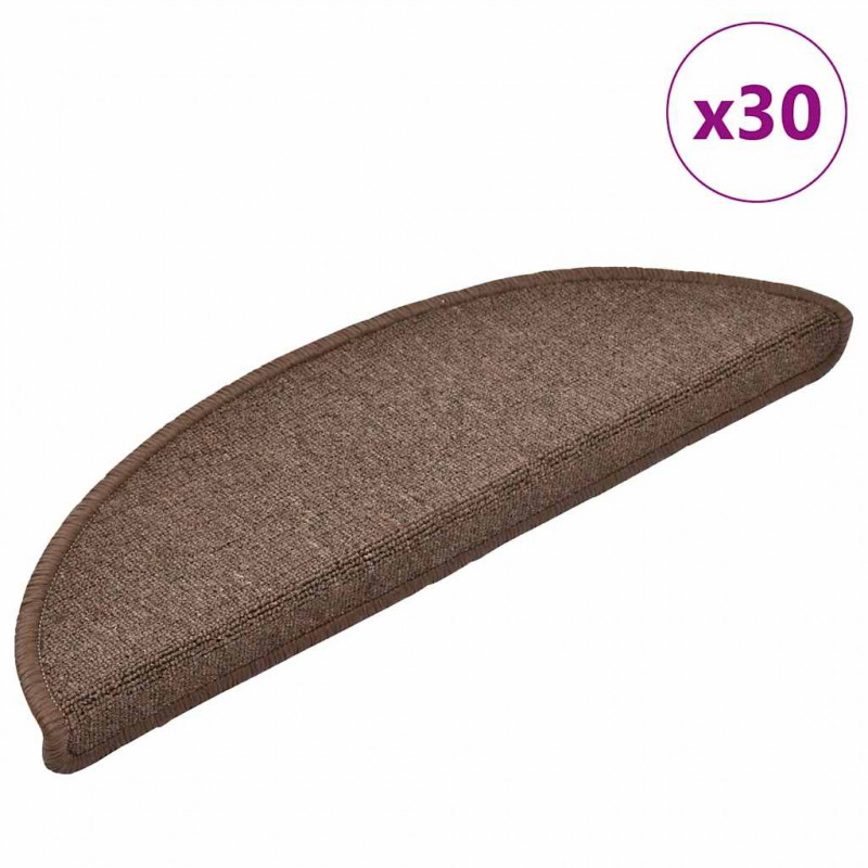 Maty na schody 30 szt. 56x17x3 cm Brąz kawowy Półokrągły