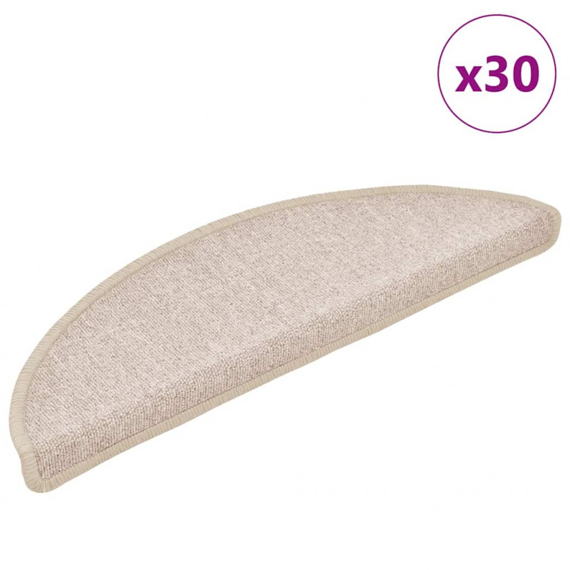 Maty na schody 30 szt. 56x17x3 cm Taupe Półokrągłe