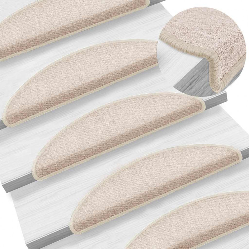 Maty na schody 30 szt. 56x17x3 cm Taupe Półokrągłe