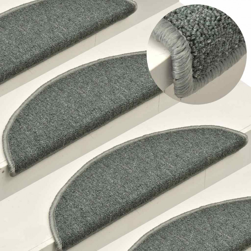 Maty na schody 30 szt. 56x17x3 cm Ciemnozielone półokrągłe
