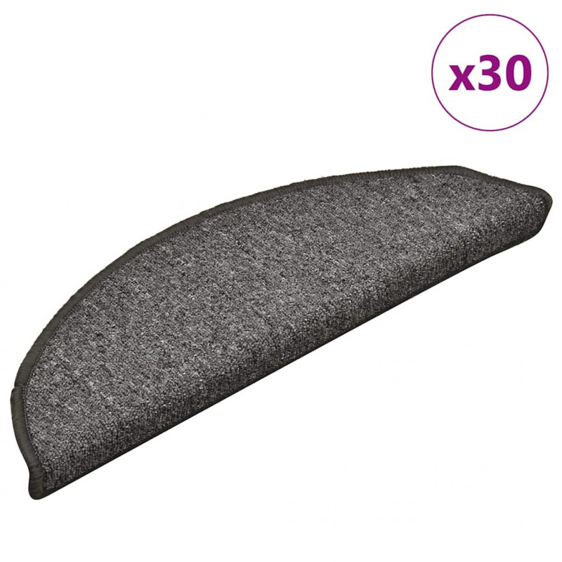 Maty na schody 30 szt. 56x17x3 cm Ciemnoszary Półokrągły
