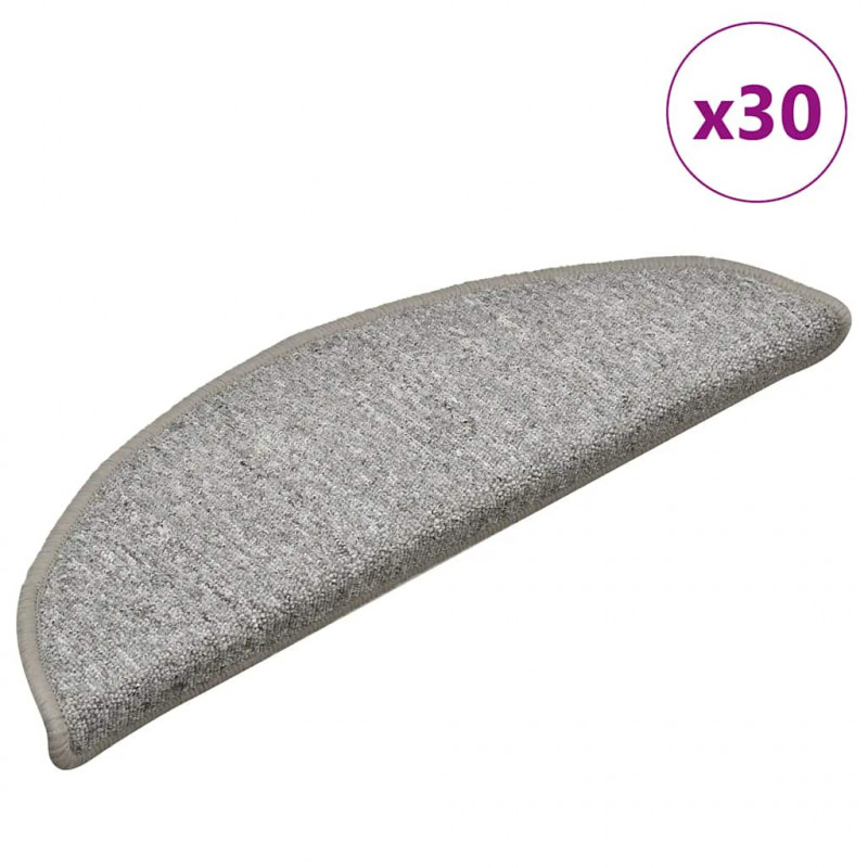 Maty na schody 30 szt. 56x17x3 cm Jasnoszare półokrągłe