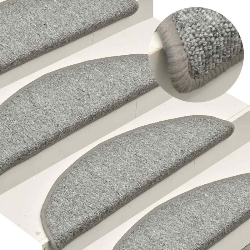 Maty na schody 30 szt. 56x17x3 cm Jasnoszare półokrągłe