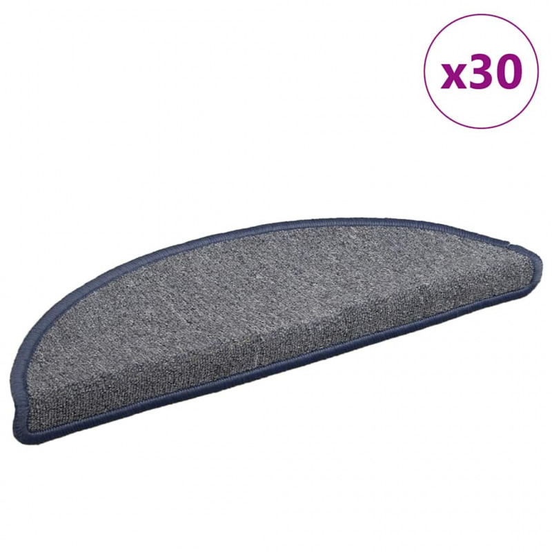 Maty na schody 30 szt. 56x17x3 cm, jasnoszare i niebieskie, półokrągłe