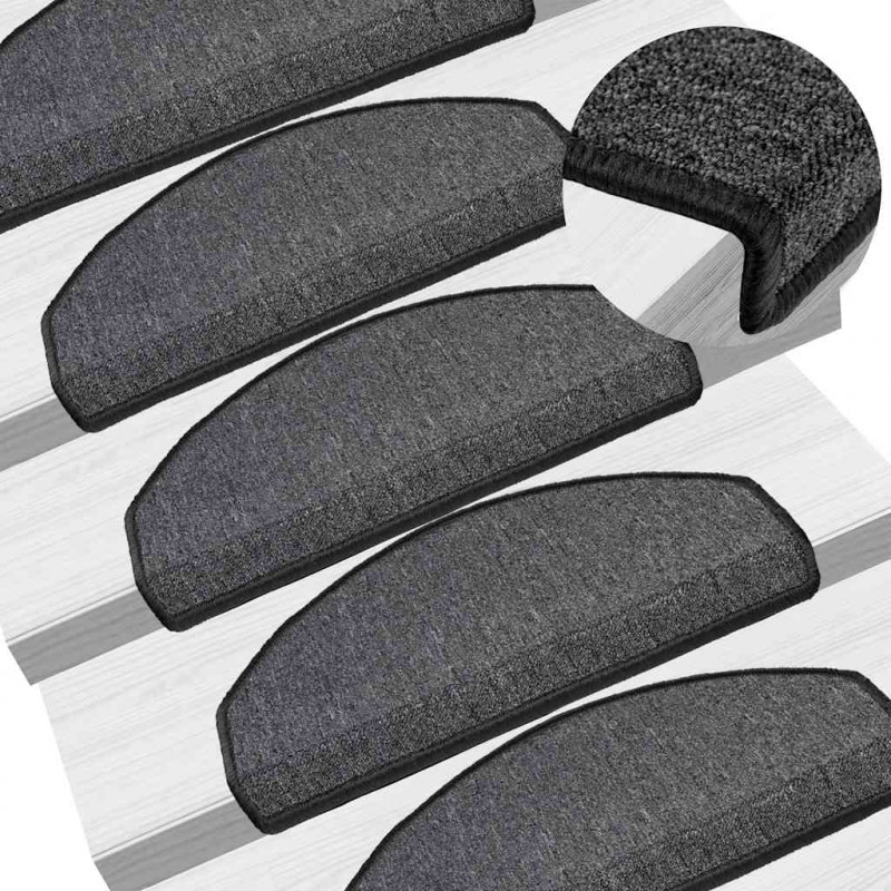 Maty na schody 30 szt. 65x24x4 cm Antracytowe półokrągłe duże