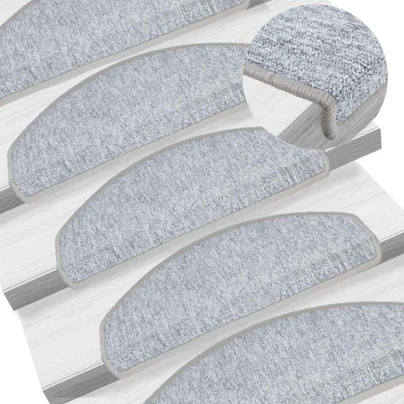 Maty na schody 30 szt. 65x24x4 cm Jasnoszare Półokrągłe Duże