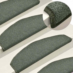 Maty na schody 30 szt. 65x24x4 cm Ciemnozielone Półokrągłe Duże