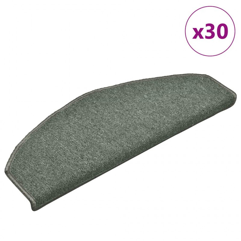 Maty na schody 30 szt. 65x24x4 cm Ciemnozielone Półokrągłe Duże