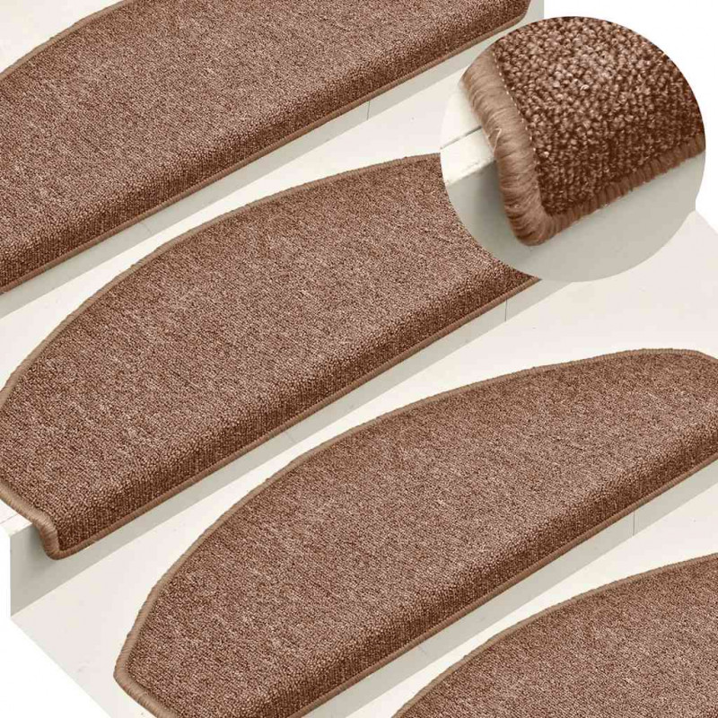 Maty na schody 30 szt. 65x24x4 cm Brązowe półokrągłe duże