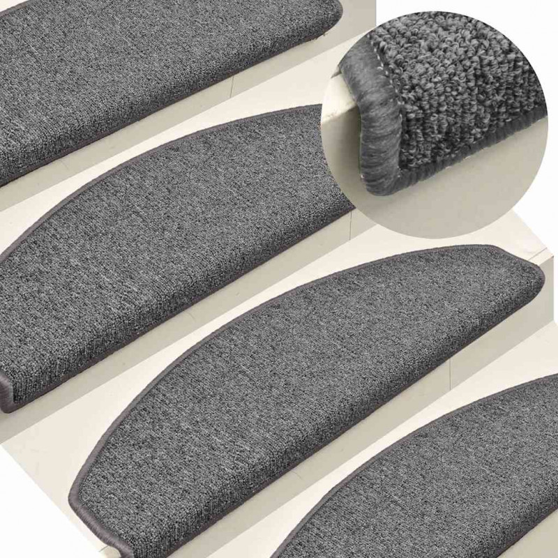 Maty na schody 30 szt. 65x24x4 cm Ciemnoszary Półokrągły Duży