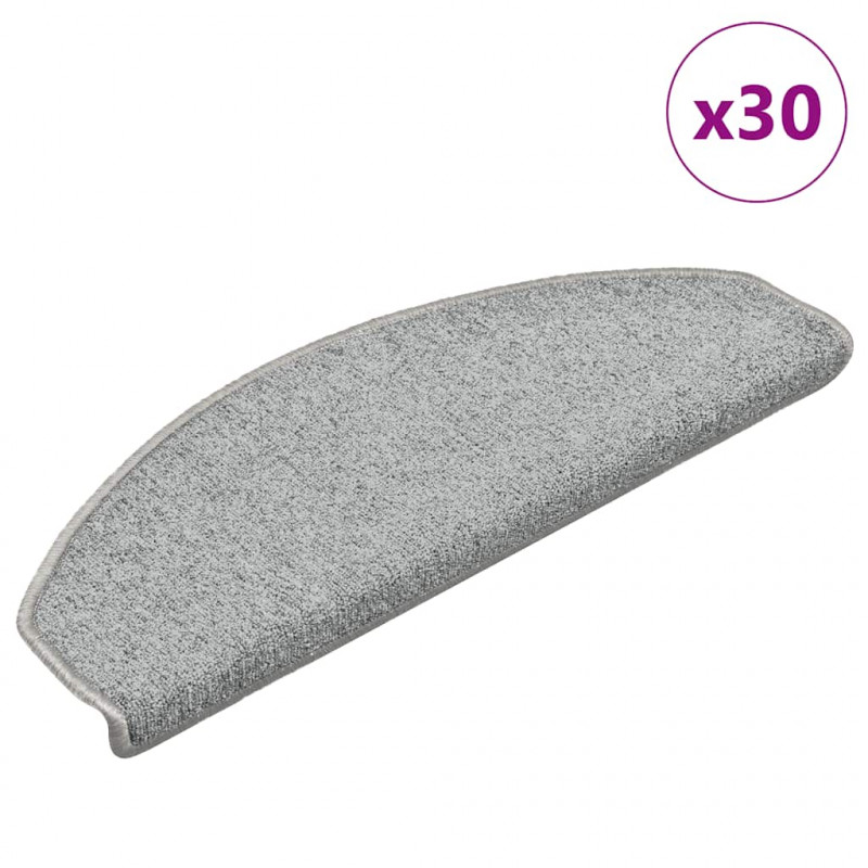 Maty na schody 30 szt. 65x24x4 cm Jasnoszare Półokrągłe Duże