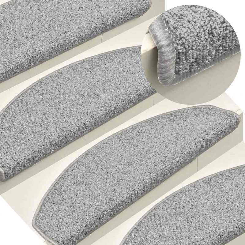 Maty na schody 30 szt. 65x24x4 cm Jasnoszare Półokrągłe Duże