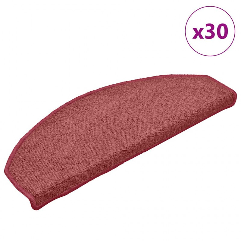 Maty na schody 30 szt. 65x24x4 cm Bordeaux Półokrągłe Duże