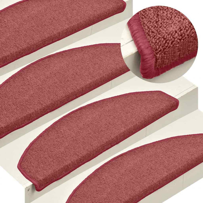 Maty na schody 30 szt. 65x24x4 cm Bordeaux Półokrągłe Duże