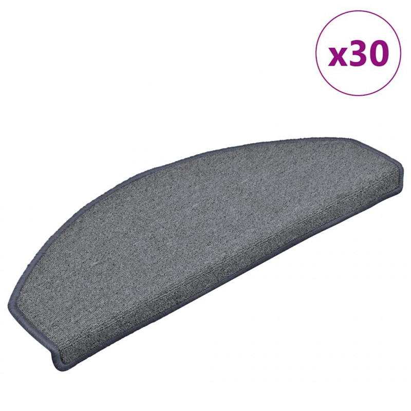 Maty na schody 30 szt. 65x24x4 cm Jasnoszare i niebieskie, półokrągłe, duże