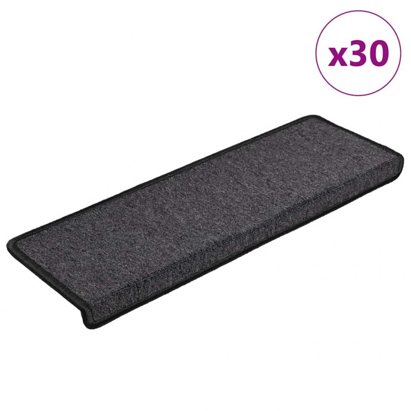 Maty na schody 30 szt. 65x21x4 cm Antracytowe, prostokątne krawędzie