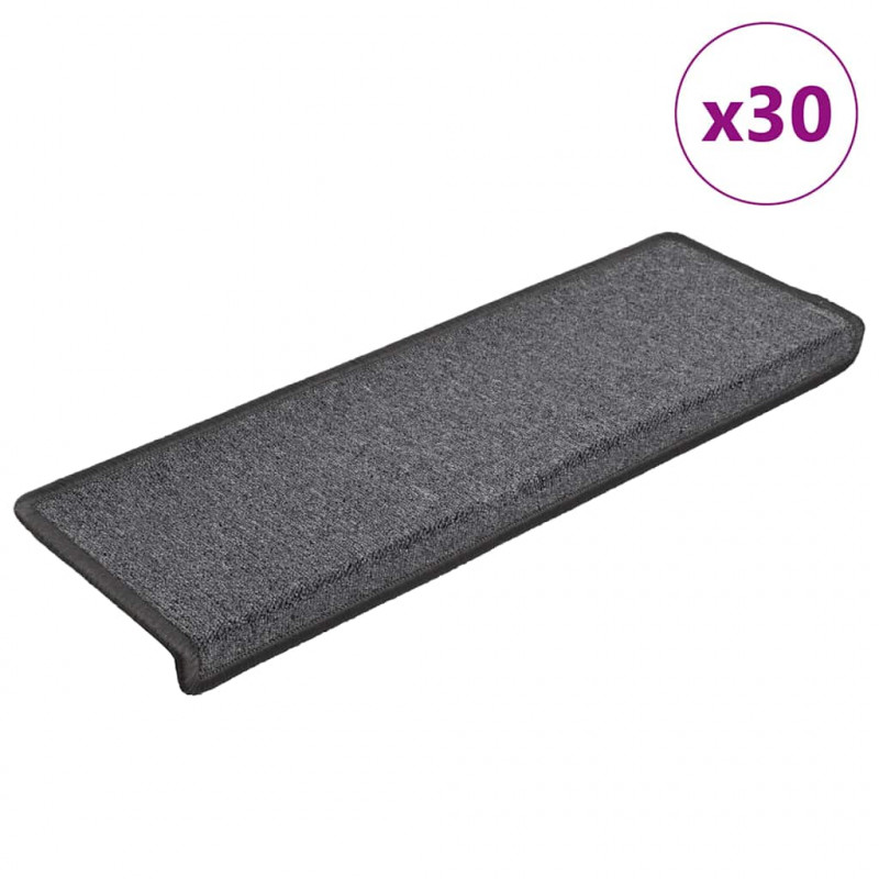 Maty na schody 30 szt. 65x21x4 cm Ciemnoszary prostokątny brzeg