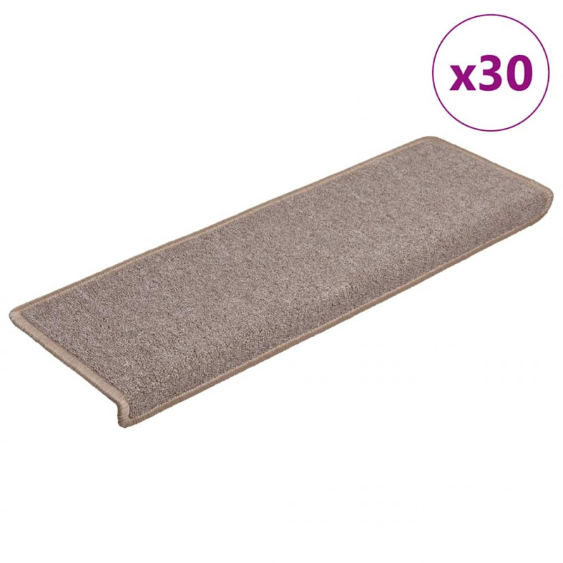 Maty na schody 30 szt. 65x21x4 cm Jasnobrązowe, prostokątne krawędzie