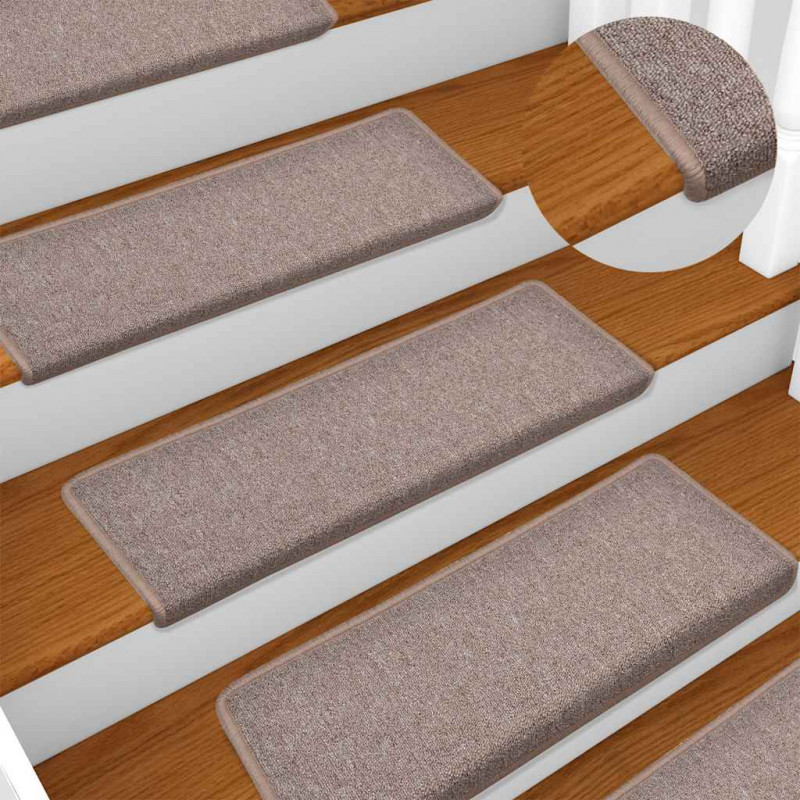 Maty na schody 30 szt. 65x21x4 cm Jasnobrązowe, prostokątne krawędzie