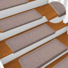 Maty na schody 30 szt. 65x21x4 cm Jasnobrązowe, prostokątne krawędzie