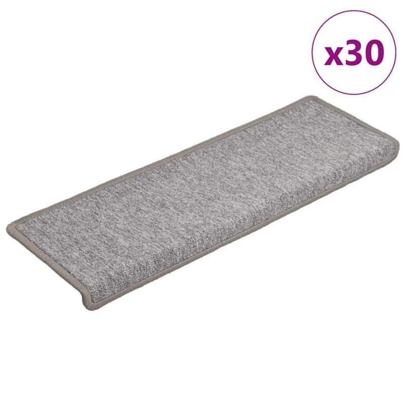 Maty na schody 30 szt. 65x21x4 cm Jasnoszary prostokątny brzeg